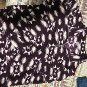 Large fleece maroon and white quarter zip